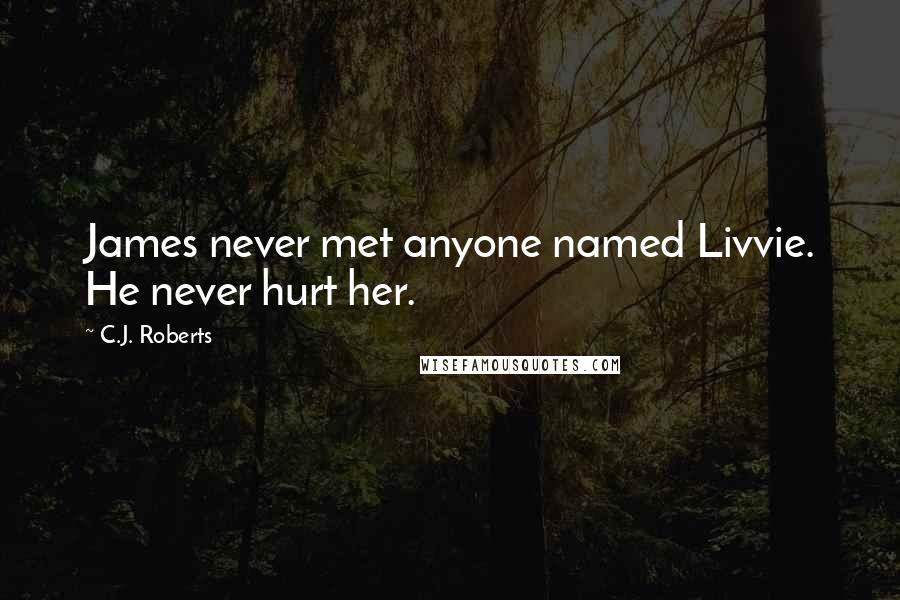 C.J. Roberts Quotes: James never met anyone named Livvie. He never hurt her.