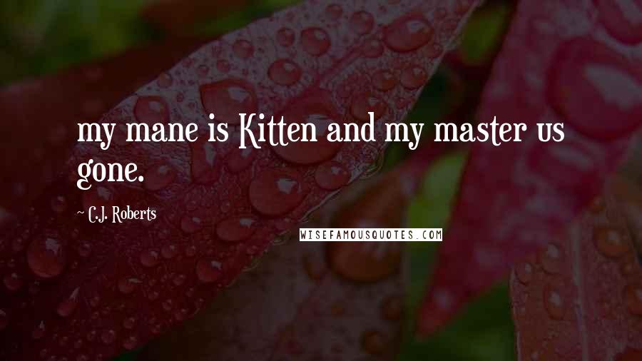 C.J. Roberts Quotes: my mane is Kitten and my master us gone.