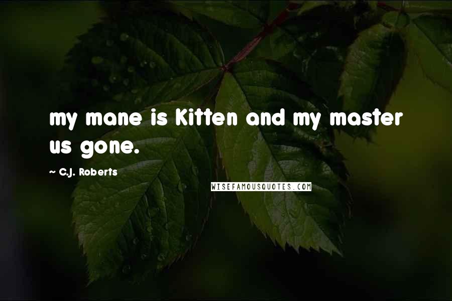 C.J. Roberts Quotes: my mane is Kitten and my master us gone.