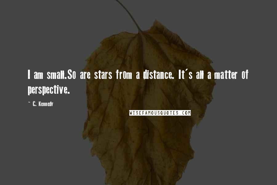 C. Kennedy Quotes: I am small.So are stars from a distance. It's all a matter of perspective.