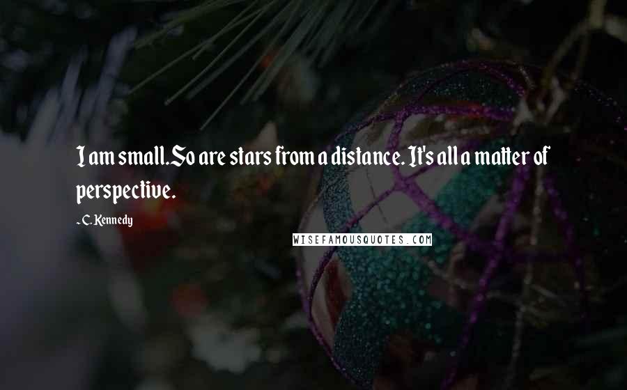 C. Kennedy Quotes: I am small.So are stars from a distance. It's all a matter of perspective.