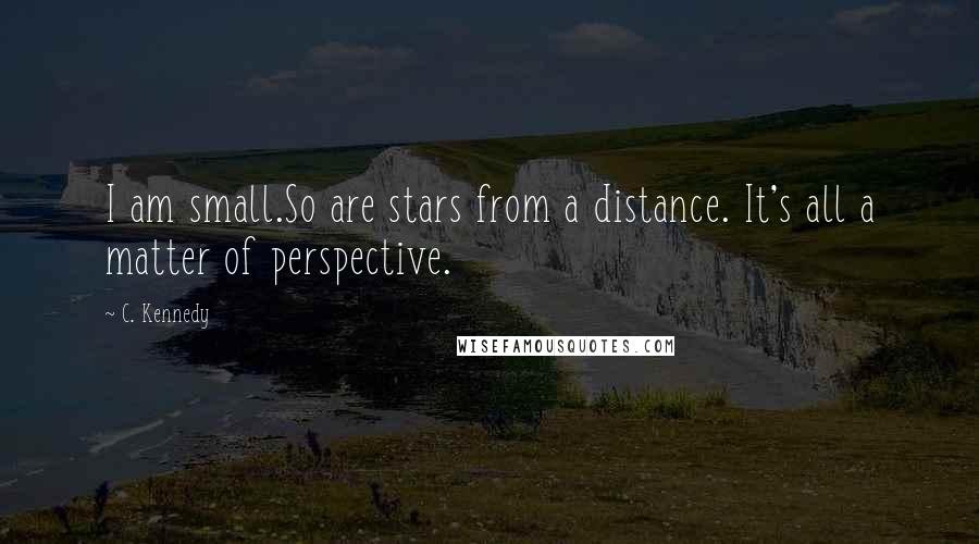 C. Kennedy Quotes: I am small.So are stars from a distance. It's all a matter of perspective.