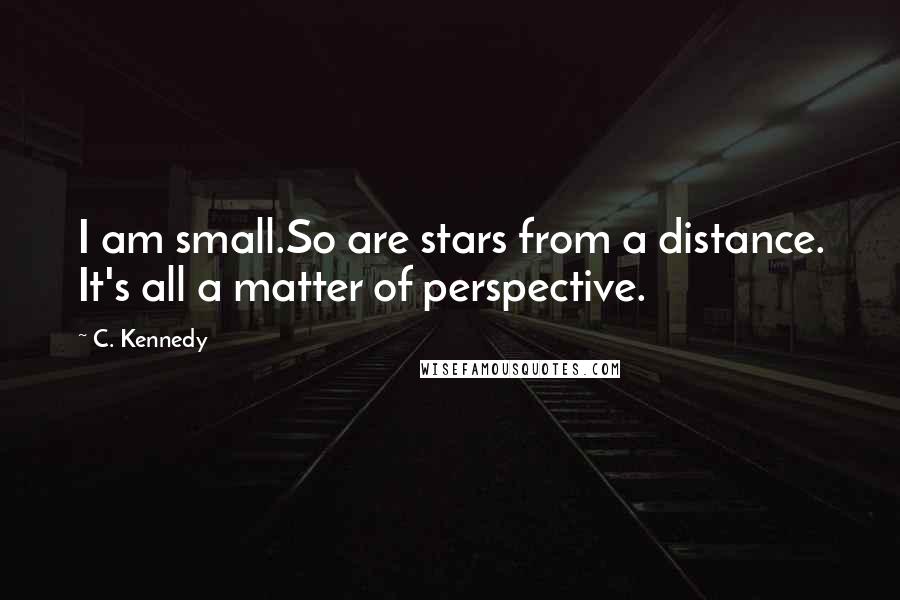 C. Kennedy Quotes: I am small.So are stars from a distance. It's all a matter of perspective.