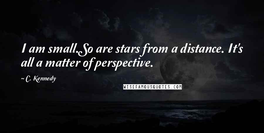 C. Kennedy Quotes: I am small.So are stars from a distance. It's all a matter of perspective.