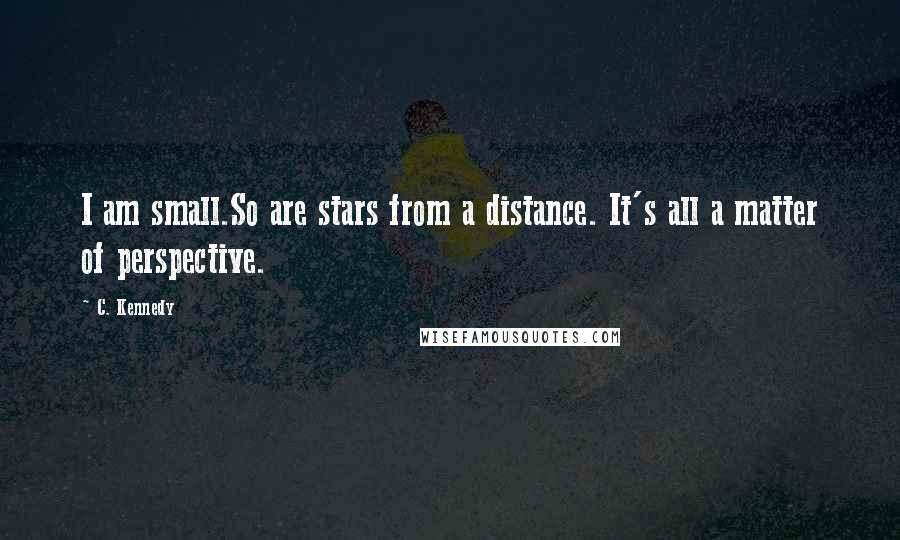 C. Kennedy Quotes: I am small.So are stars from a distance. It's all a matter of perspective.