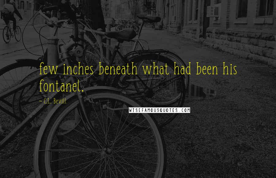 C.L. Bevill Quotes: few inches beneath what had been his fontanel.