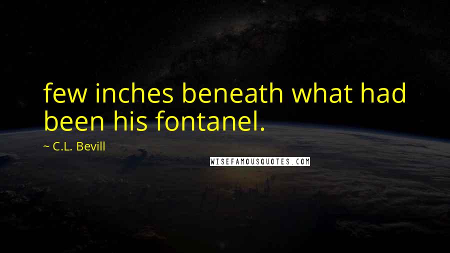 C.L. Bevill Quotes: few inches beneath what had been his fontanel.