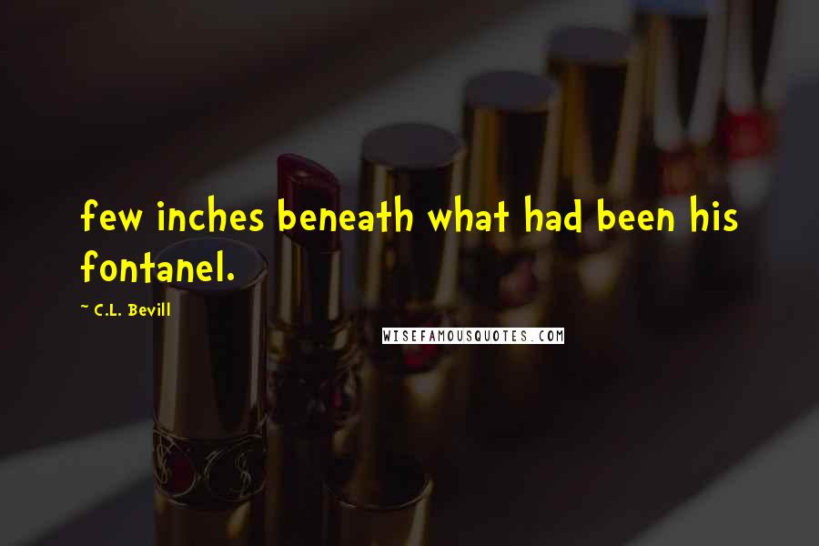 C.L. Bevill Quotes: few inches beneath what had been his fontanel.