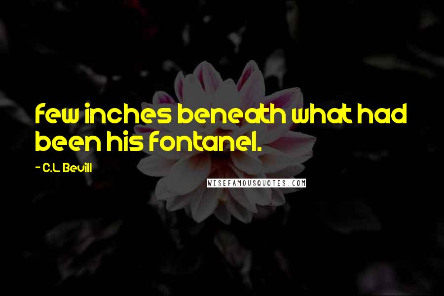 C.L. Bevill Quotes: few inches beneath what had been his fontanel.