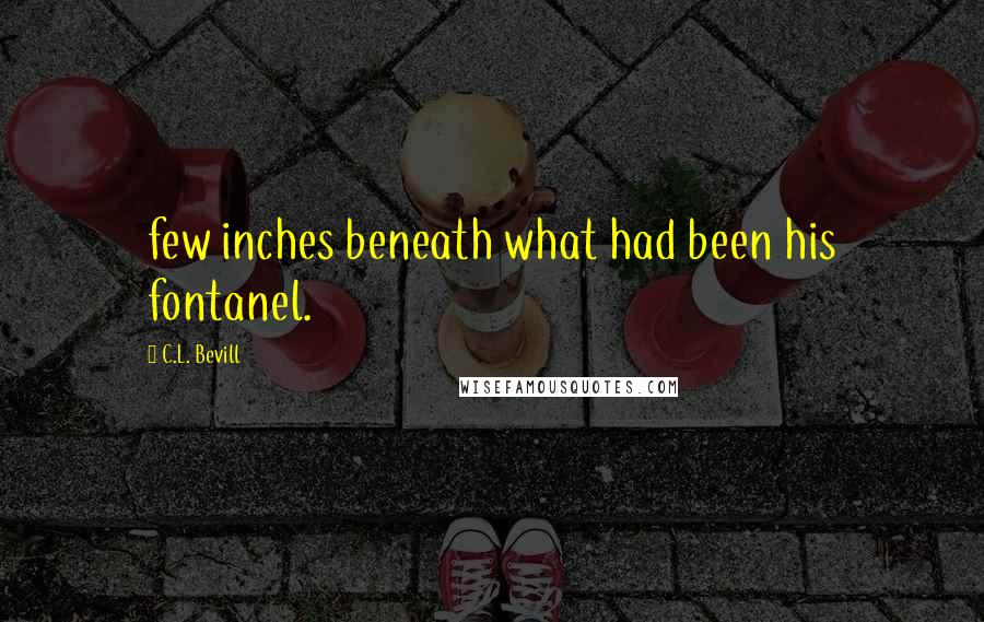 C.L. Bevill Quotes: few inches beneath what had been his fontanel.