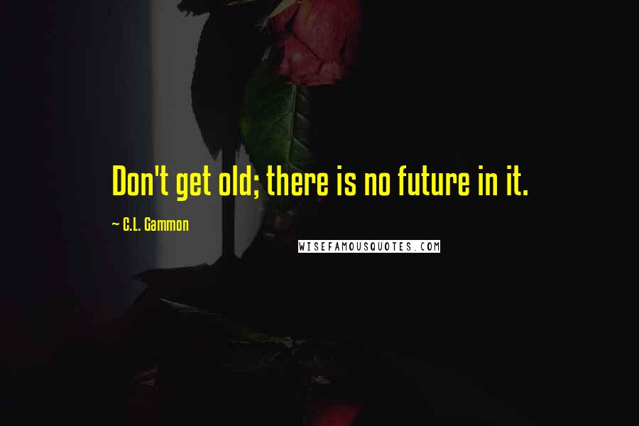 C.L. Gammon Quotes: Don't get old; there is no future in it.