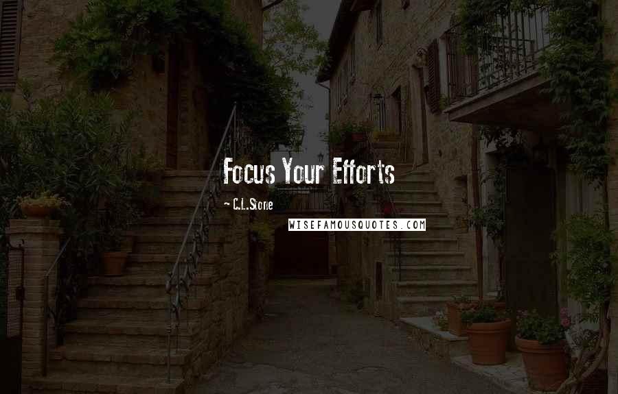 C.L.Stone Quotes: Focus Your Efforts