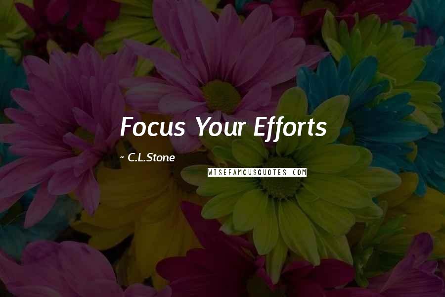 C.L.Stone Quotes: Focus Your Efforts