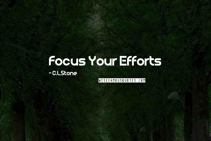 C.L.Stone Quotes: Focus Your Efforts