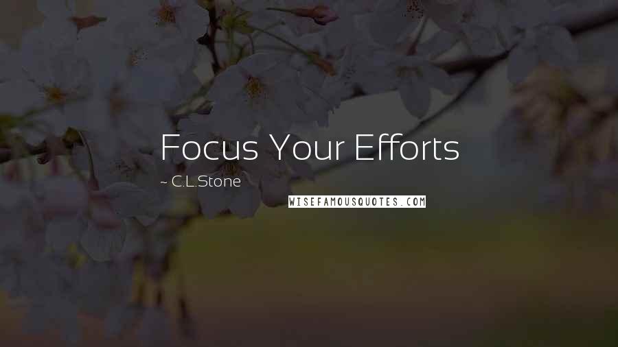 C.L.Stone Quotes: Focus Your Efforts