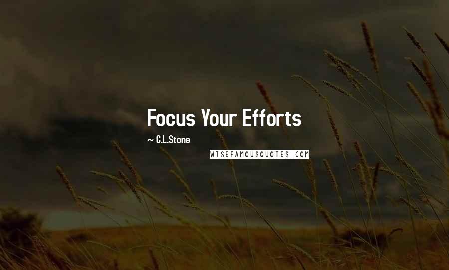 C.L.Stone Quotes: Focus Your Efforts