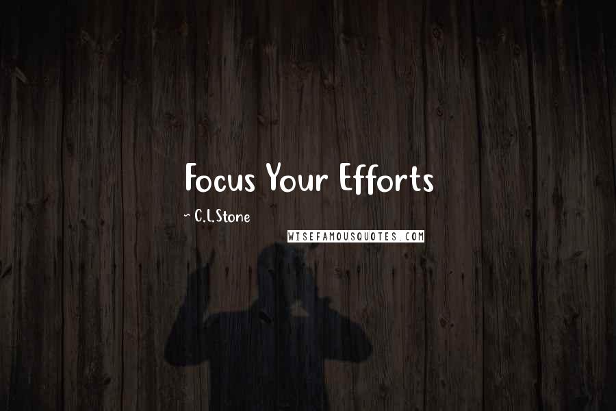 C.L.Stone Quotes: Focus Your Efforts