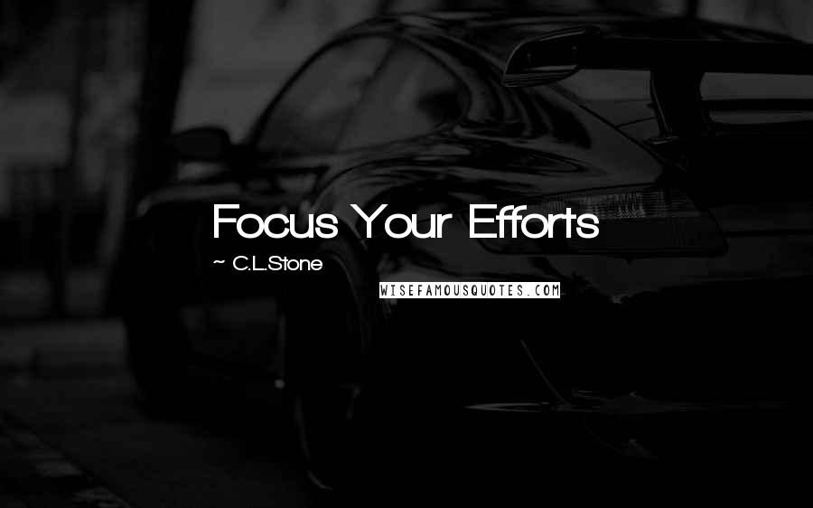 C.L.Stone Quotes: Focus Your Efforts