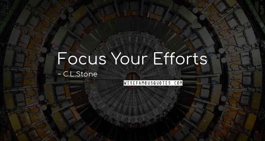 C.L.Stone Quotes: Focus Your Efforts