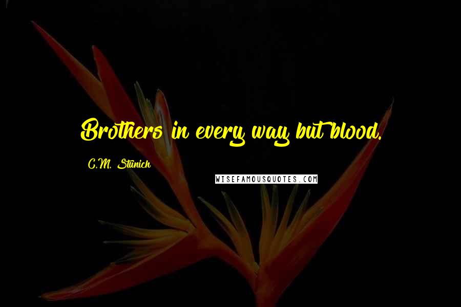 C.M. Stunich Quotes: Brothers in every way but blood.