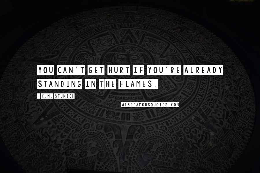 C.M. Stunich Quotes: You can't get hurt if you're already standing in the flames.