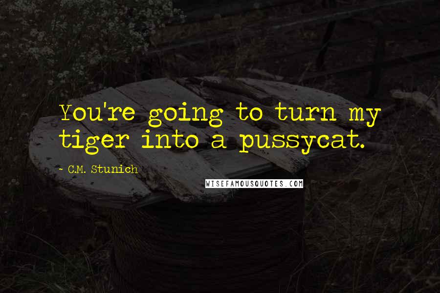 C.M. Stunich Quotes: You're going to turn my tiger into a pussycat.