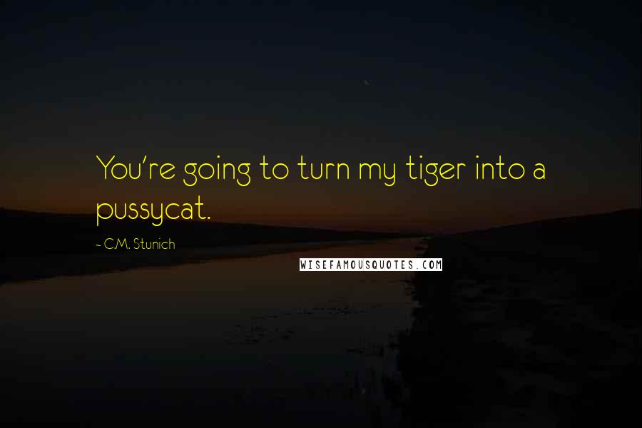 C.M. Stunich Quotes: You're going to turn my tiger into a pussycat.