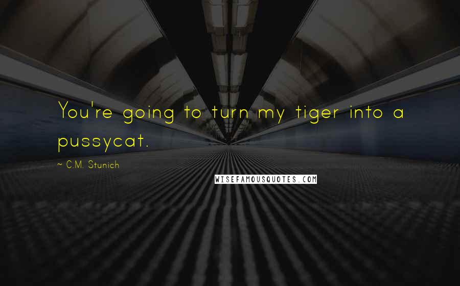 C.M. Stunich Quotes: You're going to turn my tiger into a pussycat.