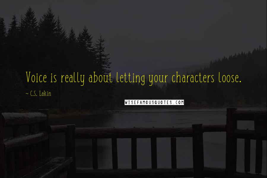 C.S. Lakin Quotes: Voice is really about letting your characters loose.