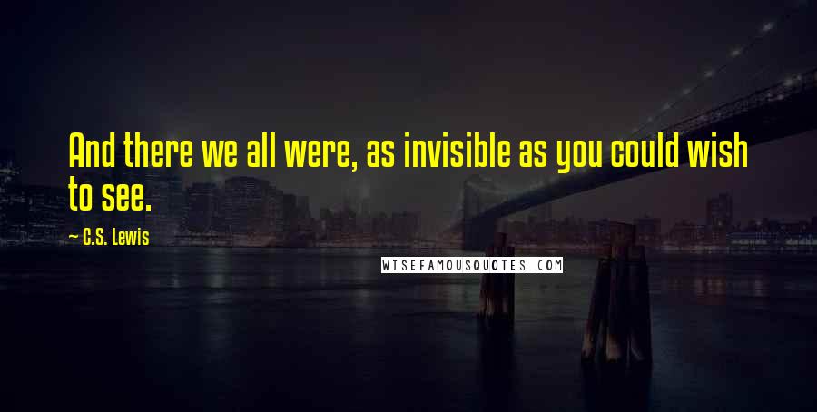 C.S. Lewis Quotes: And there we all were, as invisible as you could wish to see.