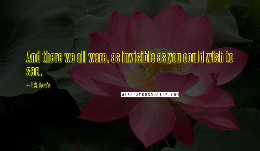 C.S. Lewis Quotes: And there we all were, as invisible as you could wish to see.