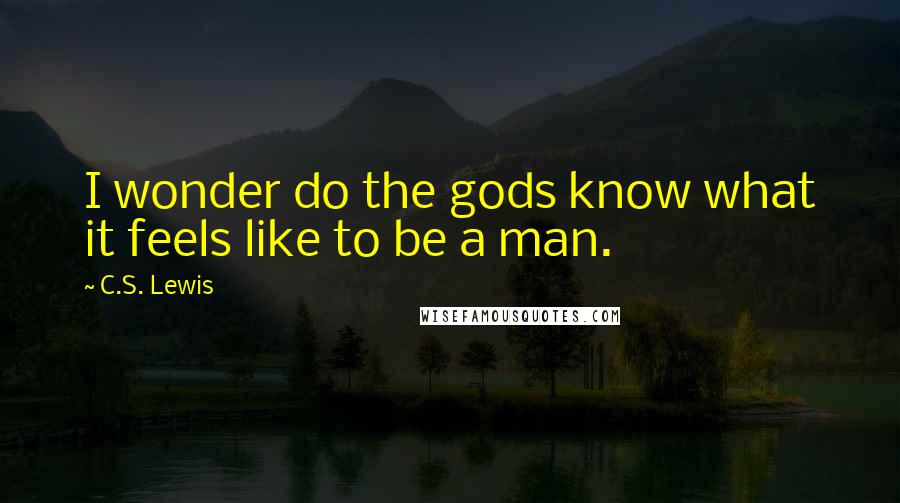 C.S. Lewis Quotes: I wonder do the gods know what it feels like to be a man.