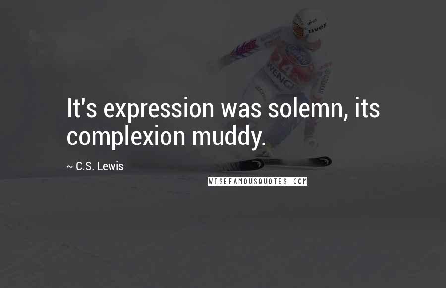 C.S. Lewis Quotes: It's expression was solemn, its complexion muddy.