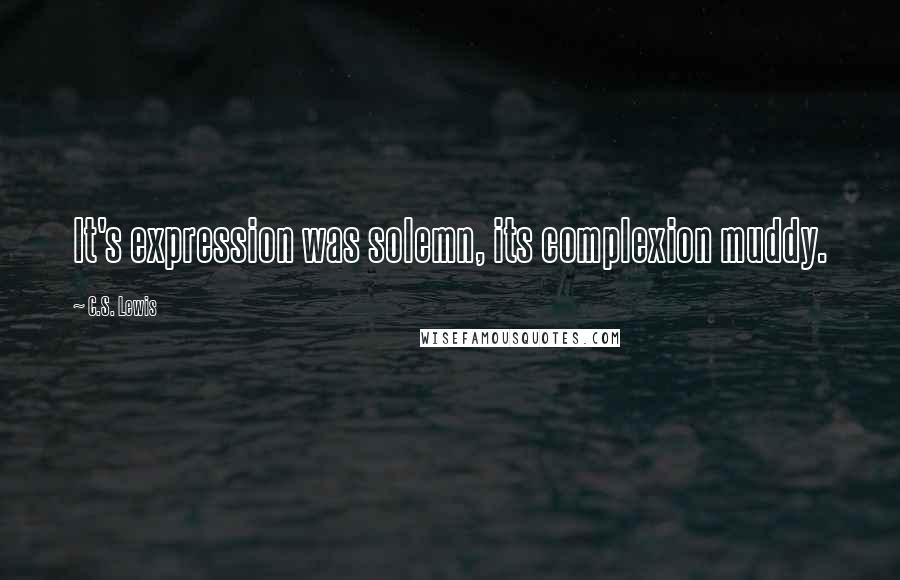 C.S. Lewis Quotes: It's expression was solemn, its complexion muddy.