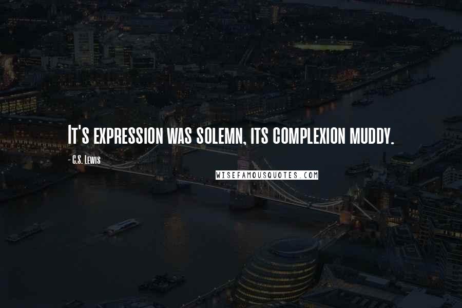 C.S. Lewis Quotes: It's expression was solemn, its complexion muddy.