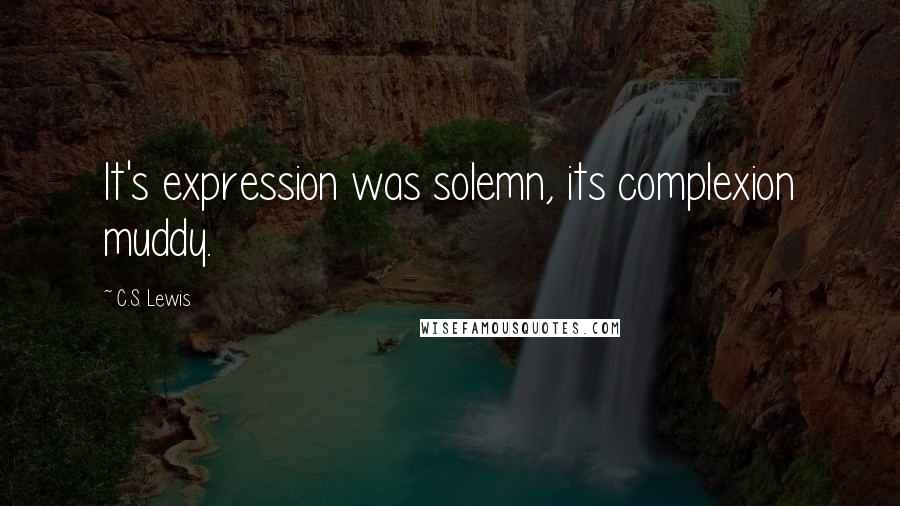 C.S. Lewis Quotes: It's expression was solemn, its complexion muddy.