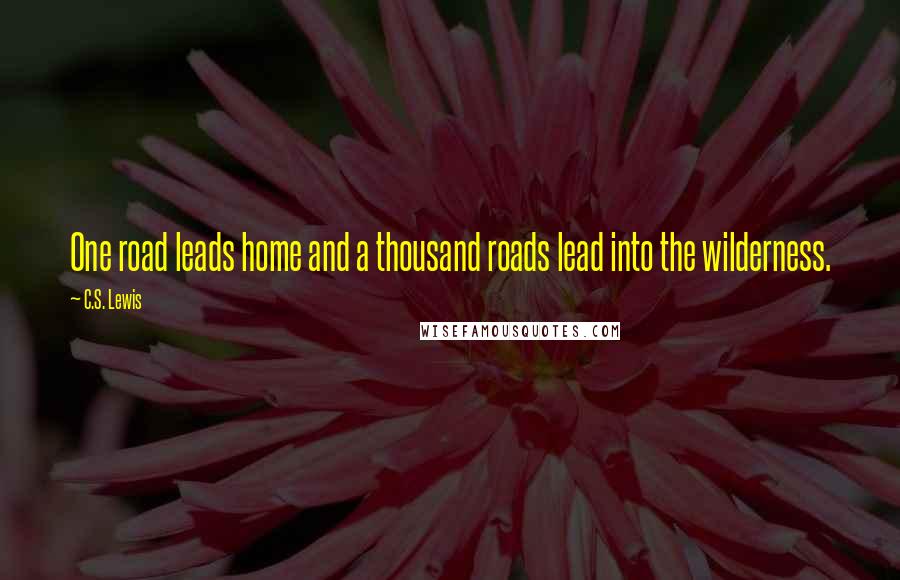 C.S. Lewis Quotes: One road leads home and a thousand roads lead into the wilderness.