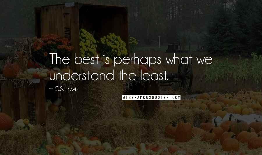 C.S. Lewis Quotes: The best is perhaps what we understand the least.