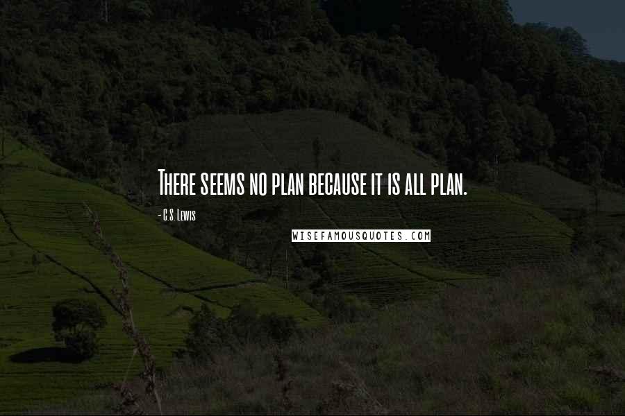 C.S. Lewis Quotes: There seems no plan because it is all plan.
