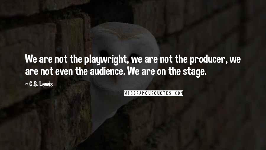 C.S. Lewis Quotes: We are not the playwright, we are not the producer, we are not even the audience. We are on the stage.