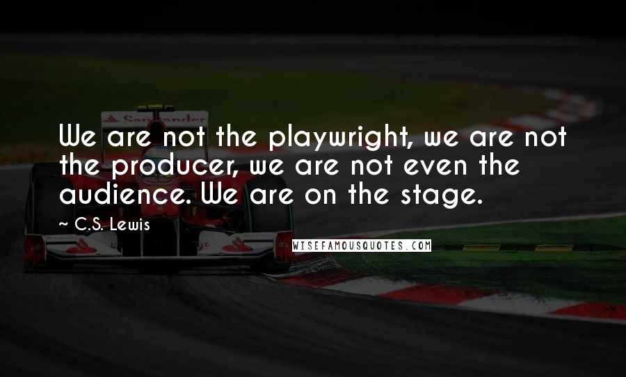 C.S. Lewis Quotes: We are not the playwright, we are not the producer, we are not even the audience. We are on the stage.