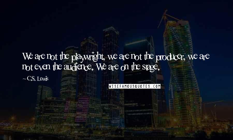 C.S. Lewis Quotes: We are not the playwright, we are not the producer, we are not even the audience. We are on the stage.