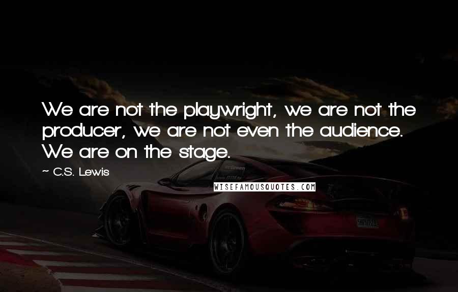 C.S. Lewis Quotes: We are not the playwright, we are not the producer, we are not even the audience. We are on the stage.