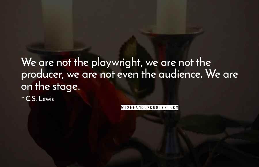 C.S. Lewis Quotes: We are not the playwright, we are not the producer, we are not even the audience. We are on the stage.