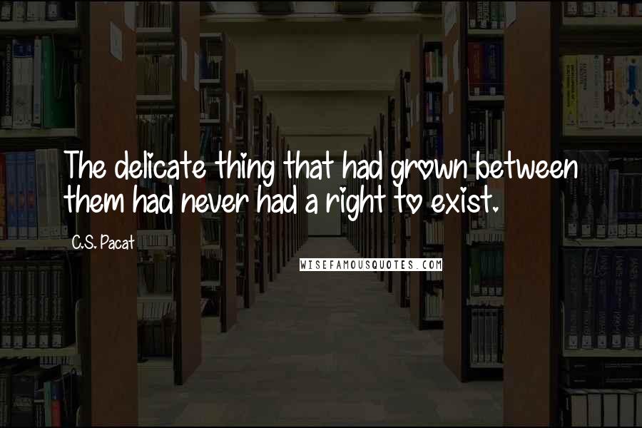 C.S. Pacat Quotes: The delicate thing that had grown between them had never had a right to exist.