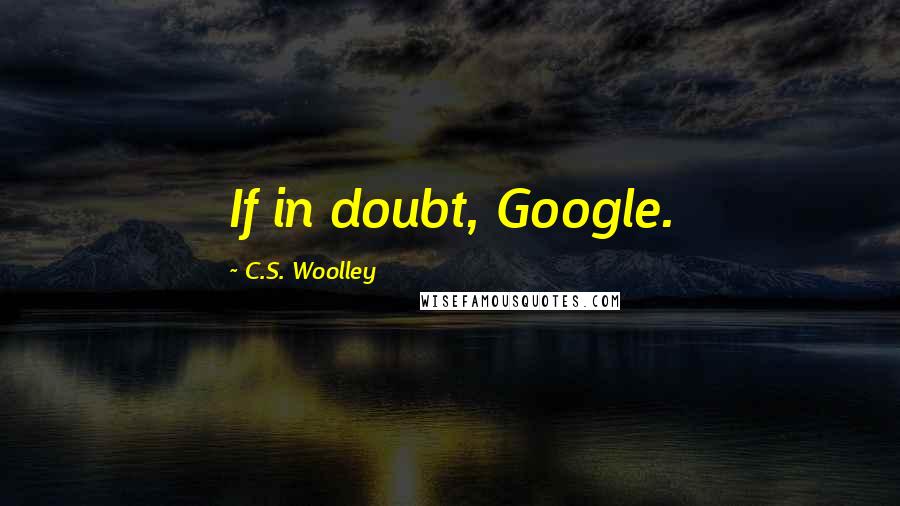 C.S. Woolley Quotes: If in doubt, Google.