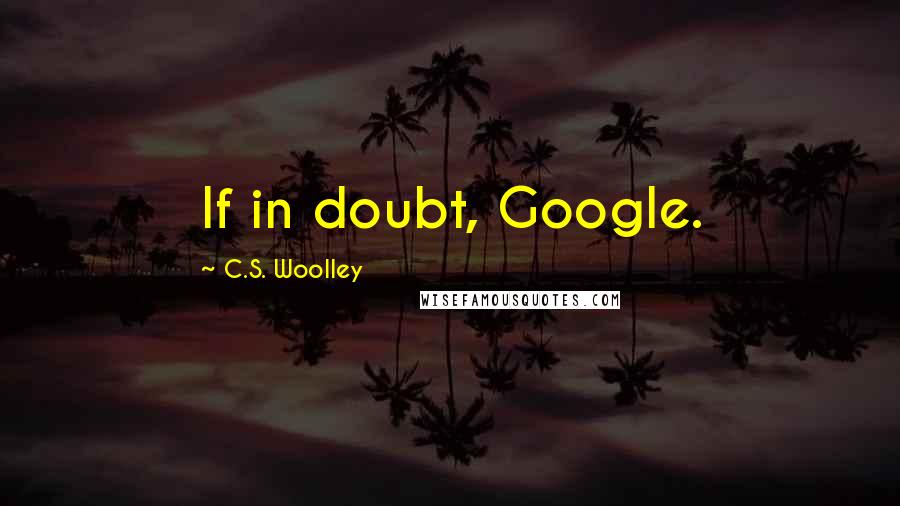 C.S. Woolley Quotes: If in doubt, Google.