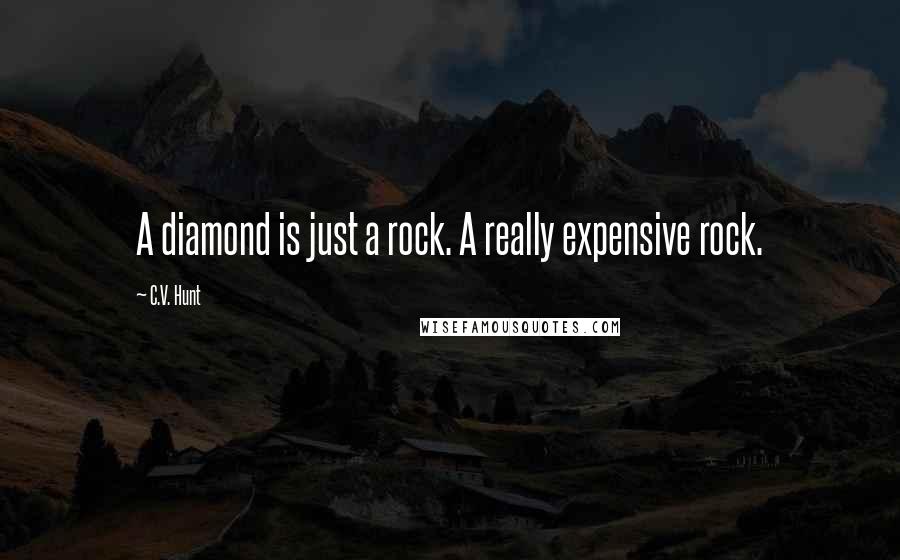 C.V. Hunt Quotes: A diamond is just a rock. A really expensive rock.