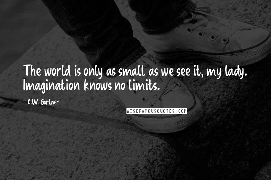 C.W. Gortner Quotes: The world is only as small as we see it, my lady. Imagination knows no limits.