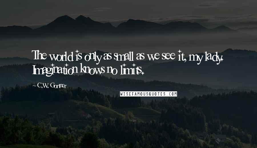 C.W. Gortner Quotes: The world is only as small as we see it, my lady. Imagination knows no limits.